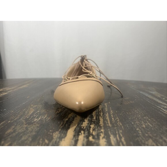 Michael Kors Ballet Flats Pointy Toe Nude Ankle Tie Lightly worn no box Size 7 - Picture 4 of 15